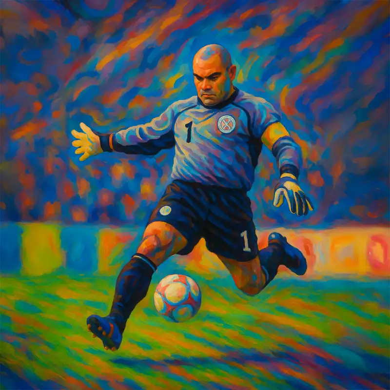 Jose Luis Chilavert as captain of Paraguay