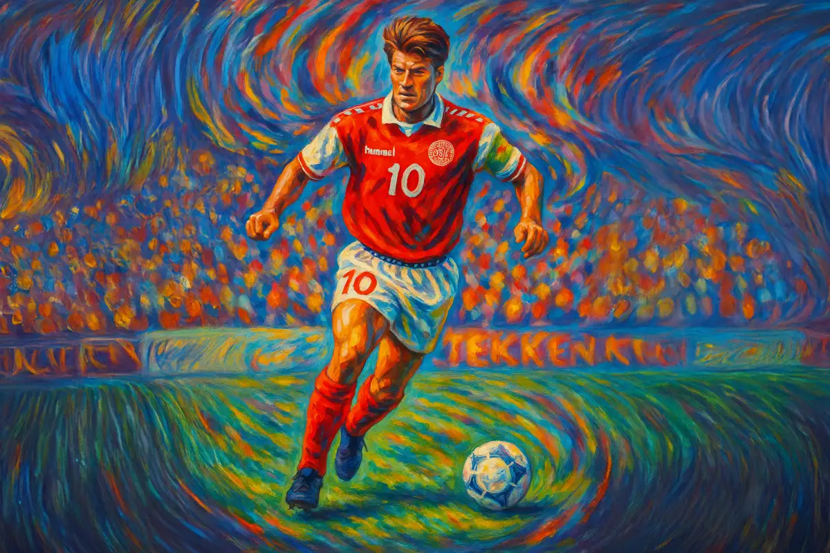 Michael Laudrup as captain of Denmark